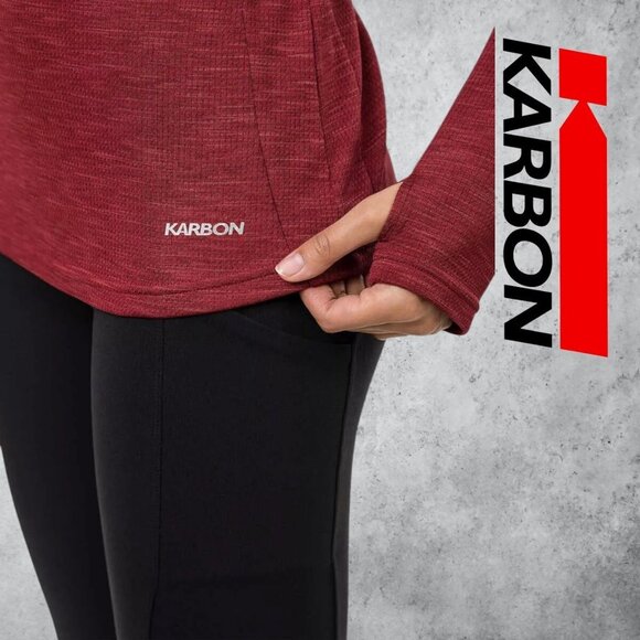 Karbon | Thermolite Long Sleeve Active Top | Red| NWT - Picture 4 of 4